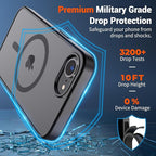SUPFINE Magnetic for iPhone 17e Case/iPhone 16e Case (Compatible with MagSafe)(Military Grade Drop Protection) Slim Translucent Matte Shockproof with Anti-Fingerprint Phone Cover,Black