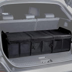 1680D Trunk Organizer with Lid, Extra-Large 114L Collapsible Cargo Organizer for SUVs, Trucks & Large Cargo Areas, Rigid PP Panels, 800D x 800D Weave, Water-Repellent, Anti-Sag Design