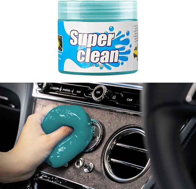 Car Cleaning Gel, Car Cleaning Supplies, Car Cleaning Putty, Universal Car Cleaning Kit Auto Detailing Tools Car Accessories Fit for Automotive, Keyboard, Camera, Printers (Blue, 1PCS)