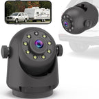 YEOIZO Wireless Magnetic Backup Camera for Trailers/RV/Camper - WiFi Rechargeable HD Night Vision, No Wiring/Drilling, Easy Hitch Alignment, Compatible with iPhone/Android/iPad (Gooseneck/Fifth Wheel)