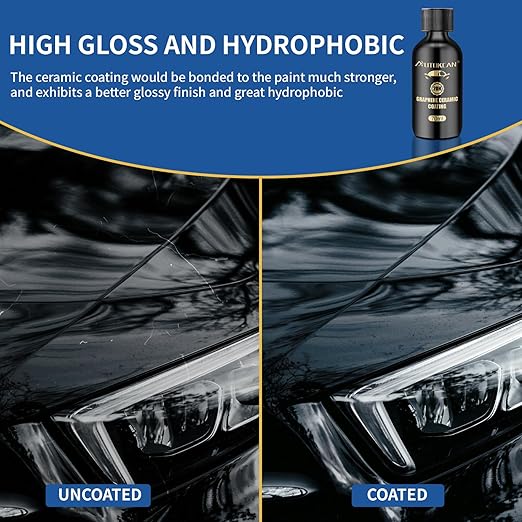 Graphene Ceramic Coating(70ml), Advanced 20H Ceramic Coating for Cars Long Lasting High Gloss Nano Graphene Coat Kit Hydrophbic Mirror Paint
