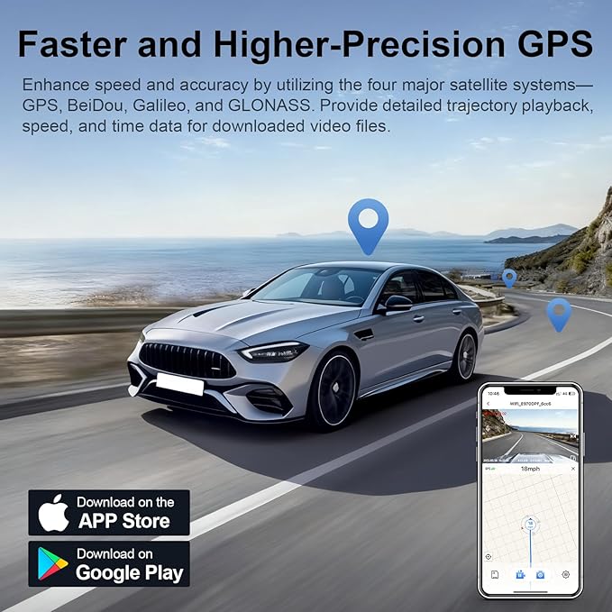 Mangoal 4K Dash Cam fit for GMC Sierra 1500 2022-2026 HD 2024-2026 Pro SLE Elevation SLT AT4X Denali Ultimate Accessories (Model C), Integrated OEM Look, GPS, WiFi & App, 64GB Card