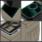 Center Console Between Seat Organizer for Minivans, SUVs, with Key Holder & Cup Holders,Phone Storage for Minivan &SUVs, Middle Van Floor Console Organizer Storage Box- Beige