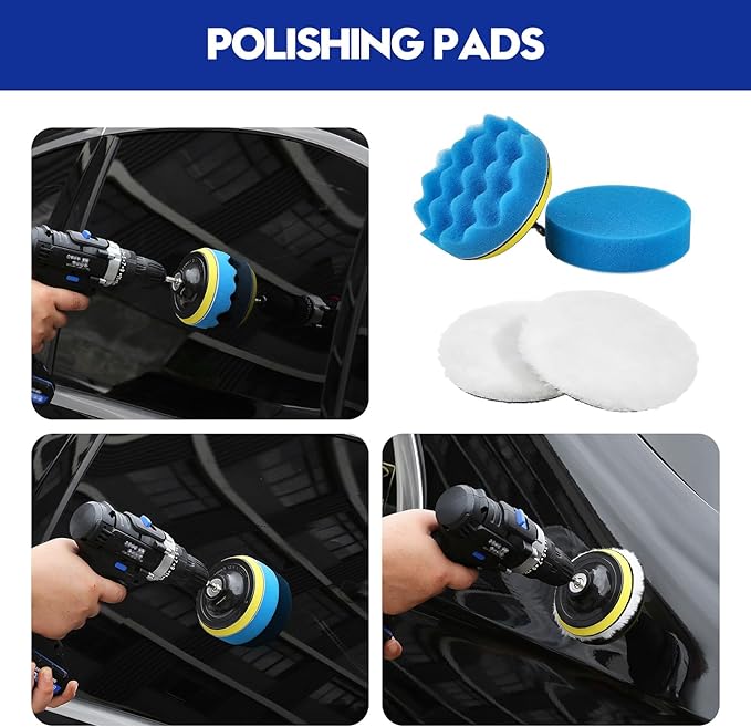 Qydipclin 42Pcs Car Detailing Kit, Car Detailing Brush Set, Car Wash Cleaning Kit, Car Detailing Brushes, Professional Car Care Kit for Interior Exterior Wheels, Blue