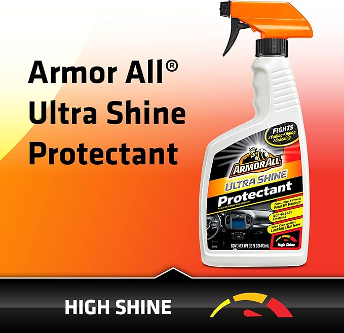 Armor All Interior Car Cleaner Spray Bottle, Protectant Cleaning for Cars, Truck, Motorcycle, Ultra Shine, 16 Fl Oz, Pack of 6, 10345