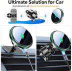 Coolpow for 15W MagSafe Car Mount Charger【Strongest Magnetic】 Magnetic Wireless Cars Charger,Magnetic Phone Holder for Cars,Phone Holders for Your Car Charger for iPhone 17 Pro Max 16 15 14