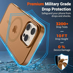 SUPFINE Magnetic for iPhone 16 Pro Case (Compatible with MagSafe) (Military Grade Drop Protection) Slim Translucent Matte Shockproof with Anti-Fingerprint Phone Case,Brown