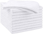 HOMEXCEL White Microfiber Cleaning Cloths, 10 Pack Microfiber Towels for Cars, Lint & Scratch-Free Cleaning Rags for House, Kitchen and Car 11.5 x 11.5 inch