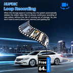 4K Mirror Dash Cam,Rear View Mirror Camera with WiFi,Dash Cam Front and Rear for Car,G-Sensor,7/24H Parking Mode,12" Touch Screen,Includes 64GB Card
