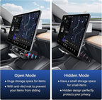 Hideable Under Screen Storage Organizer Compatible with Tesla Model Y 2024-2020(Not Juniper)/Model 3 2023-2017 Accessories Black (Not Model Y Juniper 2025-2026/Model 3 Highland 2024-2025)
