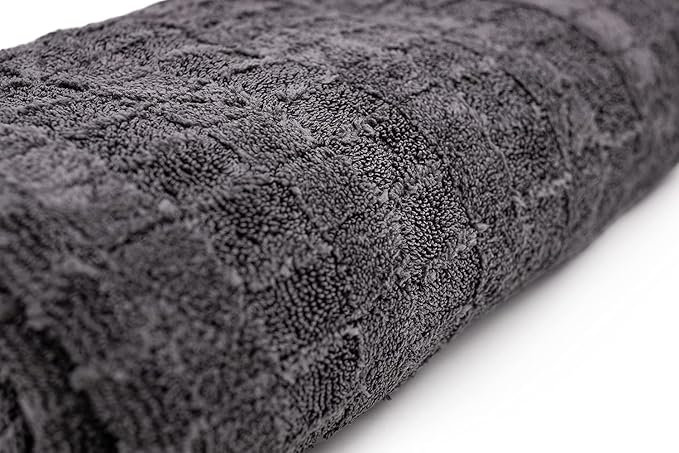 The Rag Company Gauntlet Car Drying Towel, Ultra-Absorbent 70/30 Blend Korean Microfiber, Dries Vehicles Faster Without Scratching, 900 GSM, 30x36 Inches, Ice Grey/Grey, 1-Pack