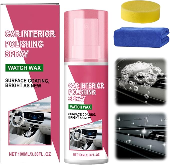 Car Polishing Cleaner Interior, 2026 New Multipurpose Car Interior Cleaner, Car Dashboard Polish, Portable Interior Detailer Spray, Vehicle Interior Polishing Cleaner for Drivers (1)