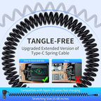 110W Retractable Car Charger, 3‑Port Cigarette Lighter Adapter, 5.7 ft Retractable USB‑C Cable, Car Charger USB C Fast Charge for iPhone 17/16/15 Series, Galaxy S25/S24 and More