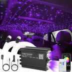 Twinkle Starlight Headliner Kit, Dual-Head 800pcs 0.03in 9.8ft Fiber Optic Light Music Sync Remote Control for Car Home Ceiling Star Lights