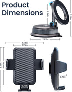 Car Phone Mount with Magnetic Clip for Magsafe & Android 360 Universal Suction Phone Mount for Dashboard Windshield Car Phone Holder for Car for iPhone 17 16 15 14 Pro Max Samsung Galaxy S25 Cell