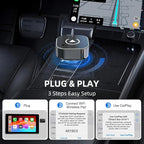 Mini Android Auto Wireless Adapter - 2 in 1 Micro Wireless CarPlay Adapter, Plug & Play for Factory Wired CarPlay, iOS 10+ & Cars 2016+