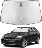 EcoNour Windshield Sunshade Compatible for BMW X1 2011-2013 2014 2015, Sun Visor for Front Windshield & Window Sun Shade Cover, UV Heat Blocker & Protector, Car Accessories