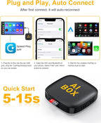 Wireless CarPlay Adapter, 2025 Upgraded 5-in-1 Apple CarPlay Wireless and Android Auto Adapter Support Netflix/YouTube/TF Card, Magic Car Play Ai Box for Cars from 2016 & iPhone iOS10+ Android