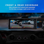 Type S Solar-Powered Wireless Backup Camera with Adjustable Lens 6.8" Touch Screen LCD Rear View Wireless Camera Back up Camera License Plate Camera with Night Vision (Upgraded Version)