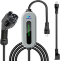 Level 1 and 2 Portable Ev Charger 16A, Electric Car Charger J1772 with 25ft Cable, Electric Vehicle Charging Stations Outdoor with Nema 6-20 Plug and Nema 5-15 Adapter, EV Chargers for Home 110v-240v