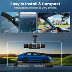 360°View 4 Channel Dash Cam, 4K+1080P Front and Rear Inside Left Right, Dash Camera for Cars, Built-in G-Sensor, IR Night Vision, 24H Parking Mode,64GB SD Card,Loop Recording,Wireless APP Transmission