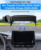 Magnetic Car Phone Mount for Toyota Corolla 2019-2026 / Corolla Cross 2022-2026, for MagSafe Strong Magnets Cell Phone Holder 8-Inch Touch Screen Cradles, with Portable Phone Gripper