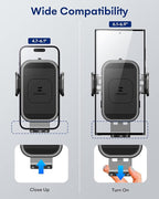 ZeeHoo Wireless Car Charger, 15w Fast Charging, Auto Clamping Car Phone Mount, Cell Phone Holder Charger, for iPhone 17 16 15 14 13 12 11 Pro Max Xs, Samsung Galaxy S23+ S22, Etc.(Grey)