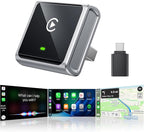 2026 Wireless CarPlay Adapter for Apple Only, Upgrade Mini Aluminium Car Play Adapter Converts Wired to Wireless CarPlay for iPhone, Plug & Play, Auto Connect Fast and Stable, with USB-C, Grey