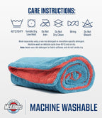 McKillans® Extra Large Dual-Color Car Drying Towel XL - Edgeless & Ultra Soft & Absorbent - 36" x 28" - 1200 GSM Twisted Loop Microfiber Towel for Cars - Drying Towel Car Detailing - Car Wash Towels