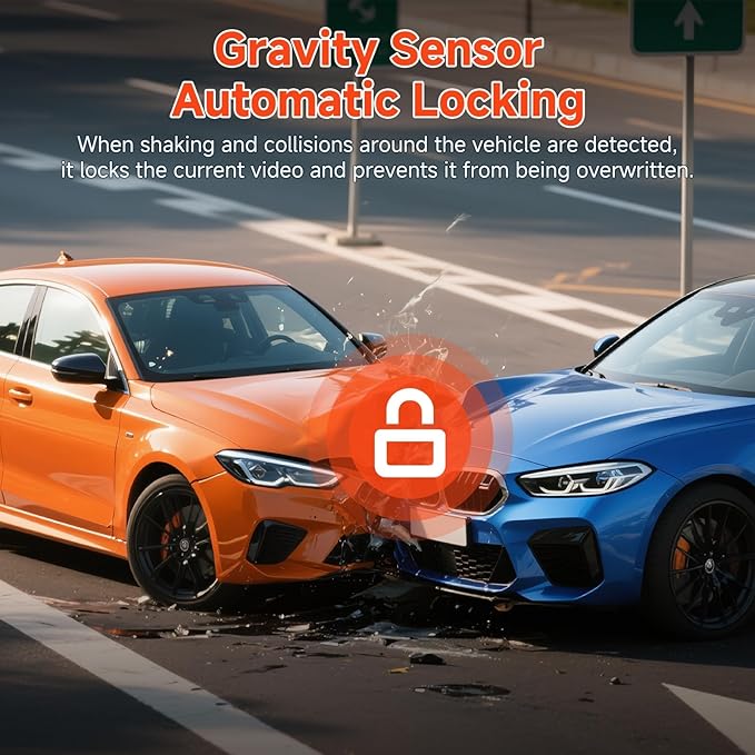 4K Dash Cam,3.6" IPS Touch Screen,1080P Dash Camera for Cars,Built-in WiFi,G-Sensor,Night Vision, Loop Recording,7/24H Parking Mode,Dash Cam Front and Rear with 64GB Card Included