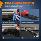 Nilight 48 Inch Truck Tailgate Strobe Light Strip Tail Emergency Bar Rear Window Warning Lamp Ultra-Bright Double Row 288 LED for Pickup Trailers Construction Vehicles Car SUV, Amber