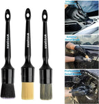 MVEQRRN 6pcs Car Detailing Brush Set-2pcs Boars Hair Car Detailing Brushes,2pcs Ultra Soft No Scratch Detailing Brush for Air Vent,Leather Seat 2pcs Detail Brushes car Detailing for Interior Exterior