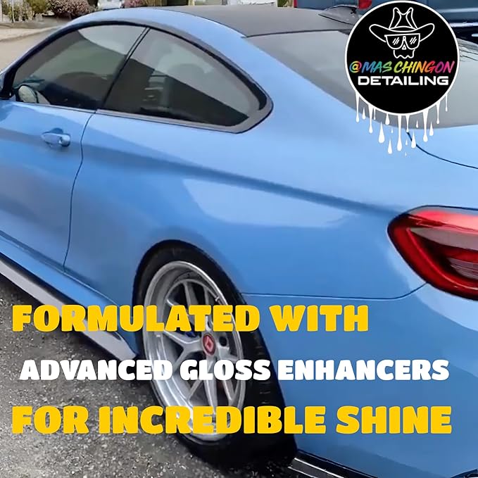 Mas Chingon Car Wash Shampoo PH Balaced Maintains Protective Wax or Sealant Coating Formulated with Advanced Gloss Enhancers for Incredible Shine Great for Cars, Trucks, SUVs, RVs, Motorcycles 16Fl-Oz