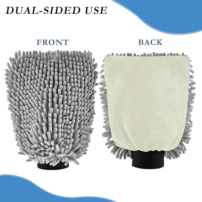 Beige Pure Plain Car Wash Mitt Scratch Free Wash Mitts For Car Wash Mitts