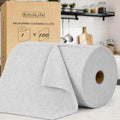 KitchLife Microfiber Cleaning Cloth Roll, 100 Pack - Tear-Away Microfiber Paper Towels, Lint-Free, Reusable, Washable for Kitchen, Car, Dishes, and Sensitive Surfaces (Light Gray)