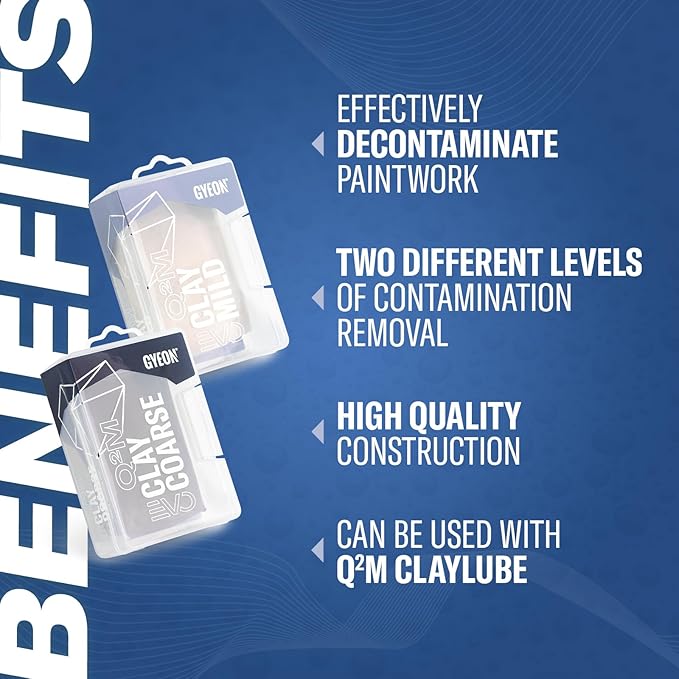 Gyeon Clay Course EVO Auto Detailing Clay Bar Premium Paint Decontamination Remove Overspray Sap Fallout Adhesives Surface Prep Restore Smooth Finish Enhance Gloss Pre‑Polish Essential Detailer Tool