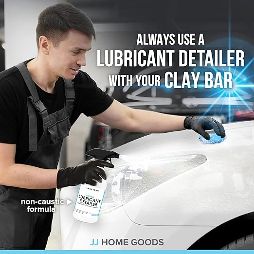 JJ Care Clay Bar Kit - Includes 3 Car Clay Bars for Auto Detailing (3x100g) + 16.9 fl. oz Clay Bar Lubricant + 2 Microfiber Cloths for Scratch-Free Finishing, Essential Clay Bar Kit for Car Detailing