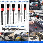 AUTODECO 27Pcs Car Detailing Brush Set, Car Detailing Kit, Auto Detailing Drill Brush Set, Car Detailing Brushes, Car Wash Cleaning Tools Kit for Interior, Exterior, Wheels, Blue