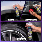 Chemical Guys Galactic Black Wet Look Tire Shine Dressing, 16 fl oz + Wonder Wave Durafoam Contoured Large Tire Dressing Applicator Pad, Pack of 2 - HOL457
