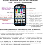 AKEPO 20W Twinkle Dual-Head Dual Color Fiber Optic Lights, Fiber Optic Colorful Meteor Light Kit Sound Activated APP/Remote Control for Car Starlights Headliner/Home 800pcs 13.1ft/4m Fiber Strands