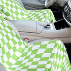 Hahafelt 2 Pack Car Seat Towel Covers with Storage Bag, 63 x 32 Inch Universal Non Slip Waterproof Sweat Protector for Car Truck, Gym Swimming Running, Machine Washable (Green and White Plaid)