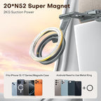 OMOTON TP02 360°Rotating for MagSafe Tripod Mount, Adjustable Aluminum Magnetic Phone Tripod for iPhone 17/16/15/14 Pro Max Air, Foldable Cell Phone Stand Fits Vlog, Gym, Travel Essentials, Gray