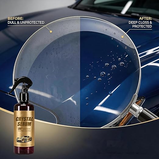 Ptz Crystal Serum for Cars,300ml Advanced Graphene Ceramic Coating,9h+ Ceramic & Crystal Coatings for Automotive Paint Protection,Gloss Hydrophobicty Anti Scratch (1PCS)