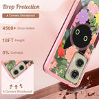 for Moto G Stylus 5G 2024 Case - Compatible with MagSafe Women Girls Cute Magnetic Phone Cover Girly Cat Flower Floral Heavy Duty Shockproof Design for Motorola Moto G Stylus 5G 2024 Cases