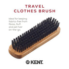 Kent CC2 Finest 100% Handcrafted Clothes Brush: Black Boar Bristle & Nylon Mix with Cherrywood Handle - Travel-Size Lint/Fuzz Remover for Cashmere, Wool, Silk; Suede Brush & Pet Hair Lint Roller