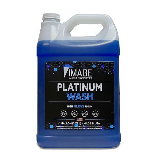 Image Wash (1-Gallon Platinum Wash Car Soap Concentrated pH-Neutral Foam Soap for Foam Cannon & Bucket wipe Safe for Wax Ceramic Coatings High Lubricity Biodegradable Formula with Bubble Gum Scent