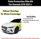 BOGAR TECH DESIGNS for Genesis G70 2021+ Front Sides Paint Protection PPF Film Kit Cover, Clear Bra