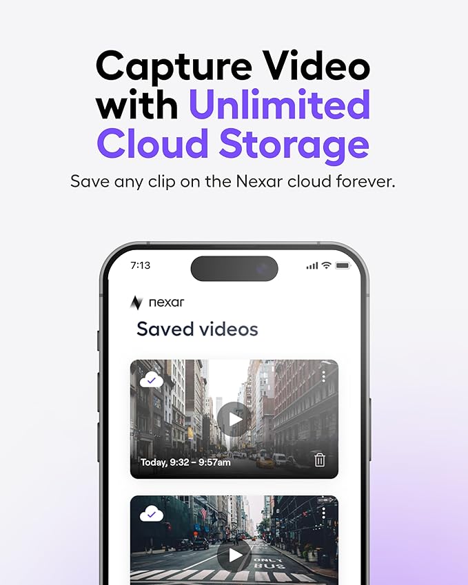 Nexar Beam GPS Dash Cam - 1 Year Nexar App Subscription Included - Unlimited Cloud Storage, Drive Recordings, Parking Mode, Night Vision, All Inside the Nexar App - WiFi HD Front Dash Cam (64 GB SD)