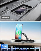 CloudValley 15W Magnetic Wireless Car Charger Phone Mount for Ford Bronco 2021-2026 2/4 Door Badlands, Off-Road Stable Dash Phone Holder with 360° Adjustable Aluminum Alloy, No Drill Install