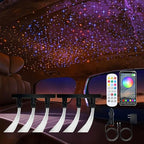 20W Twinkle Fiber Optic Light,600pcs 0.03in 6.5ft Starlight Headliner Kit with 3 Hole RGBW LED Light Engine,APP/Remote Control Music Mode,Time Function for Car Roof Home Star Ceiling